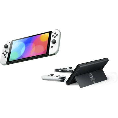 Nintendo Switch - OLED Biela BAZÁR + 2 hry (Super Mário Odyssey+ Pokémon Violet)