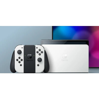 Nintendo Switch - OLED Biela BAZÁR + 2 hry (Super Mário Odyssey+ Pokémon Violet)